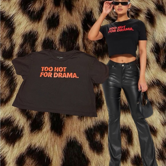 Fashion Nova Tops - (SIZE M) Too Hot For Drama Crop Top